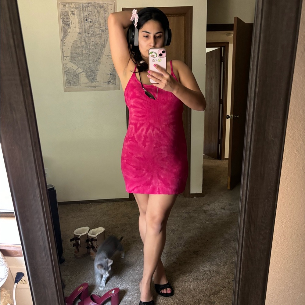 Pink tye dye dress mini heheheheheheh💋💋❌❌❌